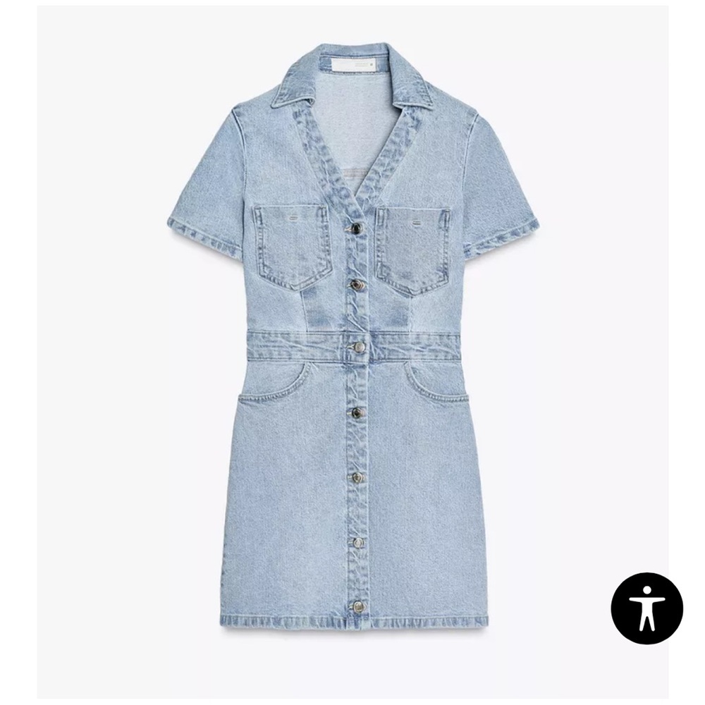 Zara Light Blue Denim Mini Dress